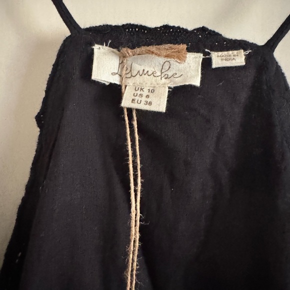 Anthropologie Let Me Be Lace Peplum Tank Elegant Black Women Top - Picture 4 of 11